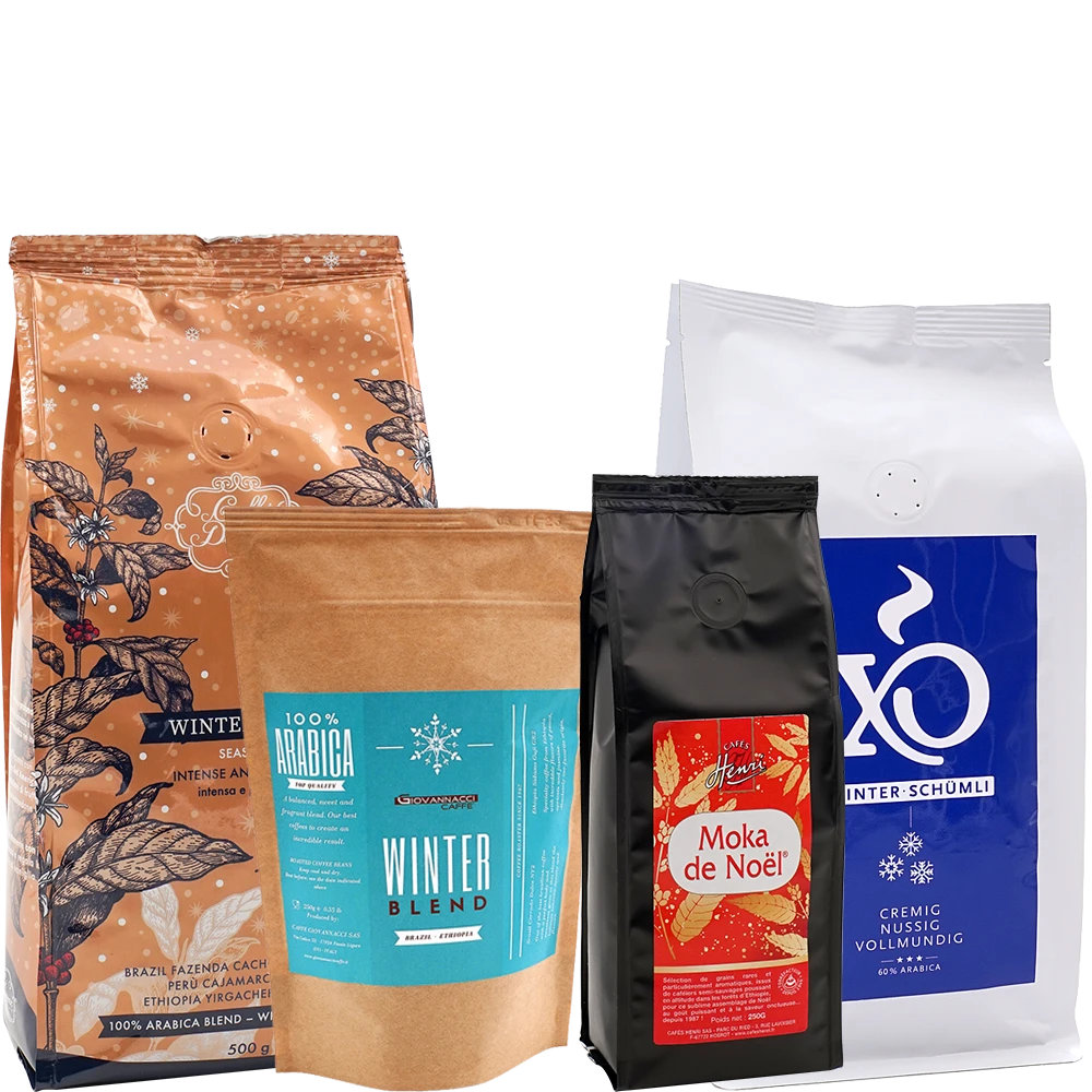 Probierpaket Winterkaffees, Bohne 3 Probierpaket Winterkaffees, Bohne